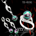 Modeschmuck 925 Silber Perlen Set (YS-0191)